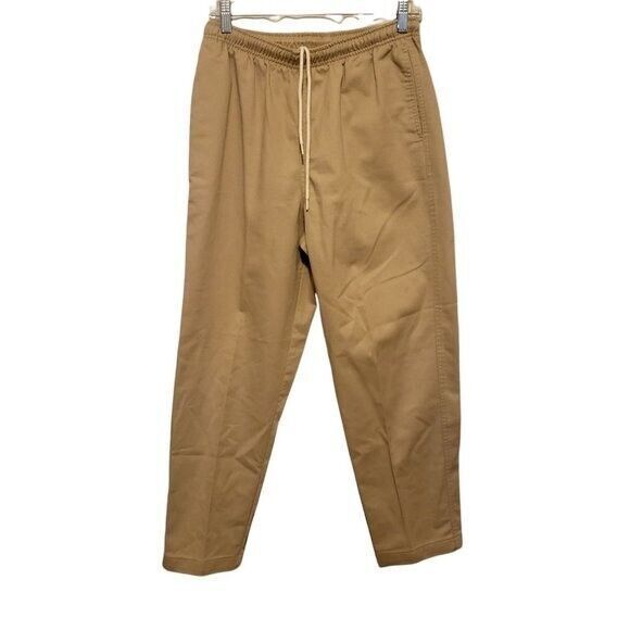 Lands End Womens Size 9 Tan Solid Elastic Waist Chino Pants - Picture 1 of 10